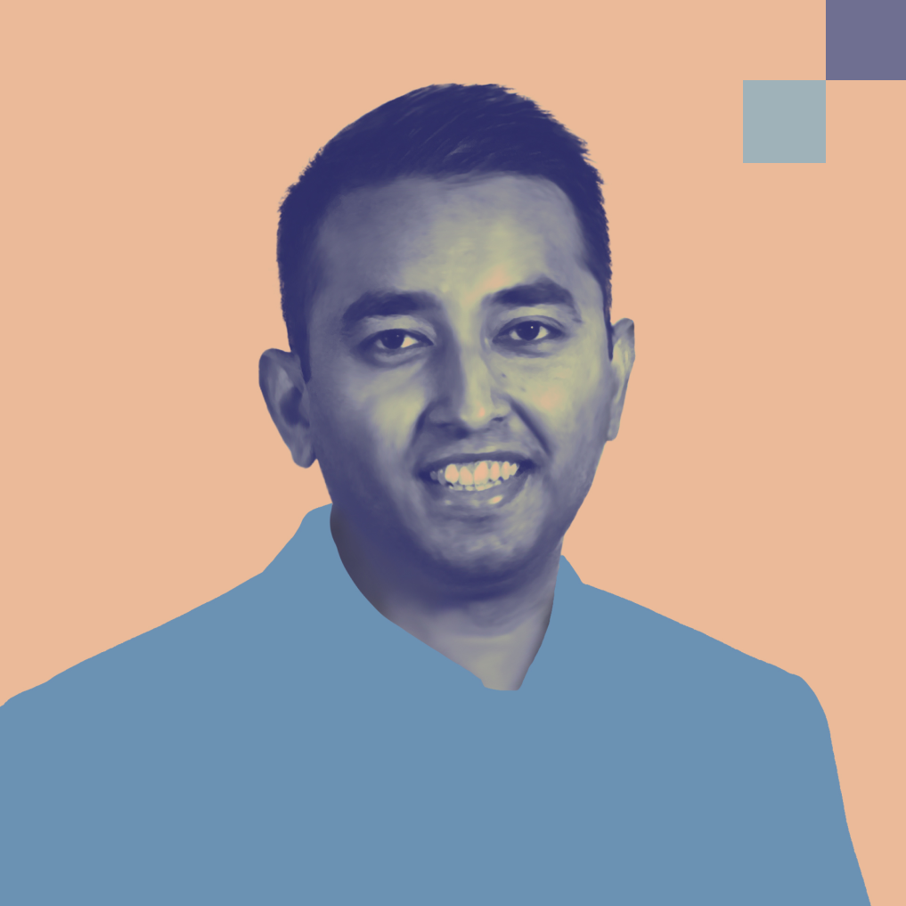 Portrait of Dhruv Saxena, Co-Founder and CEO of ShipBob, an ecommerce shipping company.